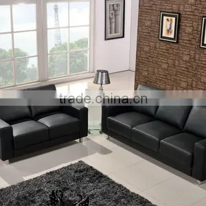 Chinese Home Furniture Black Leather Sectional Sofa Low Price thumbnail-2