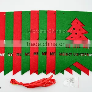 Mixed Color Christmas Santa Claus and Deer Non-woven Christmas Pull Flags Tree Holiday Party Hanging Decorations Ornament thumbnail-4