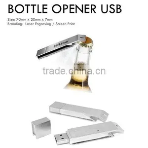 Usb Pen Drive Wholesale Custom Usb Bottle Opener, Promotion Custom Metal Usb Flash Drive Bottle Opener With Keychain thumbnail-2