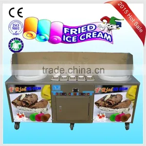 2015 New Design Double Pan With the Cooling Barrels for Making the Ice Cream Roll, Mix, Ice Dessert thumbnail-2