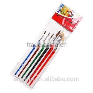 6pcs Wooden Handle Horsehair+bristle Hair Artist Brush/oil Painting Brush thumbnail-1