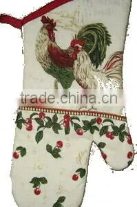 Apron With Adjustable Tie Rooster Design Glove Single Pot Holder Set thumbnail-2