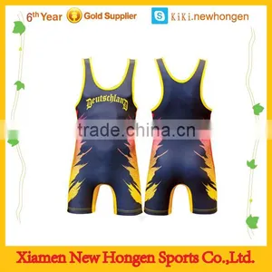 Full Sublimation Fashion Design Wrestling Singlets Wholesale thumbnail-1