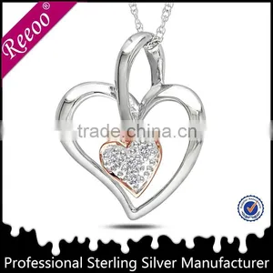 China 2014 Silver Jewelry Necklace, Latest Heart Fashion Jewelry Necklace thumbnail-1