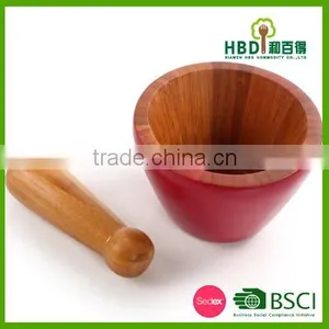 Hot New Products for 2016 Varnished Natural Bamboo Mortar And Pestle,Cheap Mortar And Pestle,Kitchen Mortar And Pestle Set thumbnail-2