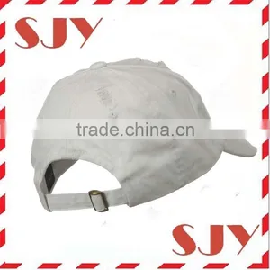 Distressed Vintage White Plain Low Profile Baseball Cap thumbnail-2