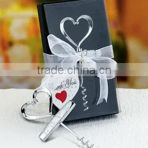 Heart Shaped Wine Corkscrew Wine Bottle Opener Wedding Favors thumbnail-1