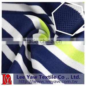 Polyester Full Dull Spandex Yarn Dyed Auto Stripe Pique Fabric With Anti-bacterial thumbnail-4