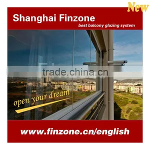 New Aluminum Balcony Folding Frameless Window thumbnail-2