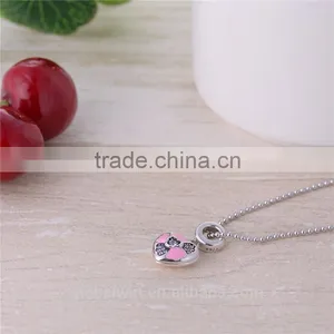 2015 Fine Fashion Women Pendant Gold And Silver Plated Crystal Interlocking Heart Pendant thumbnail-4