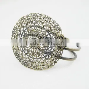 56mm Setting Vintage Brass Round Flower Base Tray Bracelet Blank,antiqued Bronze Bracelet Cuff Tray 1900021 thumbnail-1