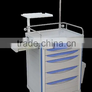 KL-ET600C Plastic Medical Trolley With Drawer Medical Emergency Trolley thumbnail-1