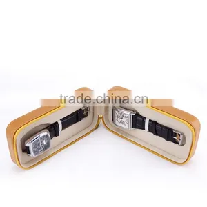 Chinese Factories Wholesale Custom High-grade PU Leather Watch Box, Portable Zipper Gift Box thumbnail-2