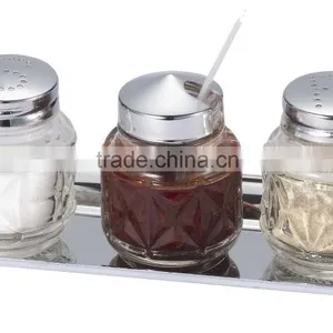 3pcs Stainless Steel Cruet Set thumbnail-1