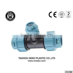 PN16 Pp/pe Compression Fitting Reducing Tee for pe Pipe/pp Compression Fittings Pipe Reducing Tee thumbnail-1