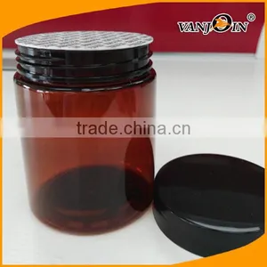 8oz 250g Amber PET Single Wall Jar With Black Smooth Lid With Pressure Sensitive Liner thumbnail-4