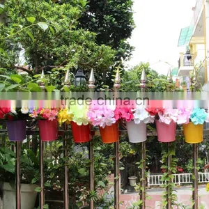 Metal Iron Flower Pot Vase Hanging Balcony Garden Planter Home Decor thumbnail-2