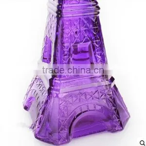 Gradient Color Eiffel Tower Purple Glass Vase for Home Decoration thumbnail-3