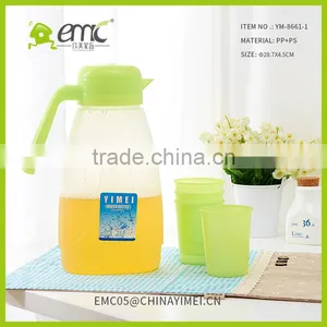 Cold Kettle Sets With Lid Plastic Juice and Tea Vottle With 4 Cups thumbnail-5
