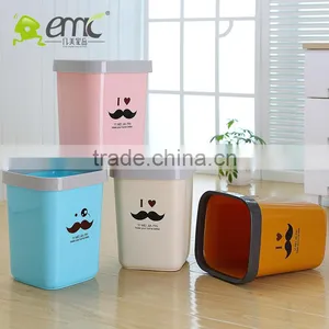 Emc Plastic Trash Waste Bins, 18L Square Shape Plastic Trash Bins thumbnail-1