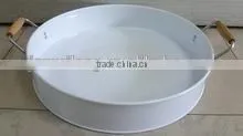 White Metal Serving Tray thumbnail-1