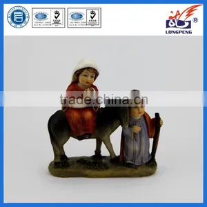 Nativity, Holy Family Flight to Egypt,The Lodging" Figure-Joseph With Mary Riding on Donkey on Their Way to Bethlehem thumbnail-1