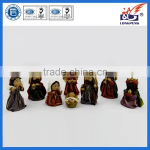 Handmade Cute Polyresin Religious Cartoon Nativity Set For Sale thumbnail-1