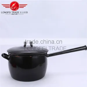 Good Quality Enamel Mini Cooking Pot Enamel Cassrole With Single Handle thumbnail-2
