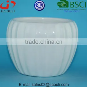 BSCI Audit Factory Cheap Glazed White Ceramic Garden Planter thumbnail-4