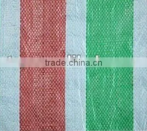 Red White Blue Striped Woven Plastic Fabric With Eyelets thumbnail-1
