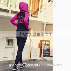 2pcs Suit Women Sport Tracksuit Outfits Zip Hooded thumbnail-4