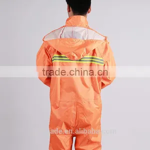 High Visibility Safety Orange Rain Gear Wear Rain Suit Polyester /pvc Nylon/Rubber Rain Coat Waterproof thumbnail-4