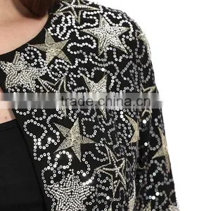 Latest Embroidered Bomber Fashion Jacket Model for Women thumbnail-6