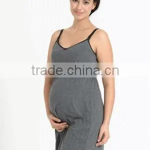 Maternity Nursing Nightie - Grey thumbnail-1