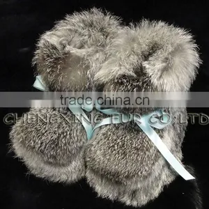 CX-SHOES-07 Genuine Rabbit Fur Baby Shoes thumbnail-1