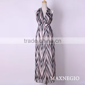 Wholesale i Dress Long Chiffon Chevron Maxi Dress thumbnail-1