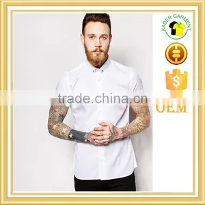 Short Sleeve Mens Cotton Satin Busines Shirt thumbnail-1