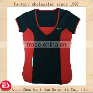 Factory OEM Made High Quality V- Neck Short Sleeve Cycling T-shirt thumbnail-1
