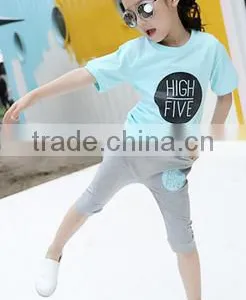 Fashion Custom High Five Word Printed Kids Round Neck Short Sleeve T Shirt OEM Service thumbnail-6