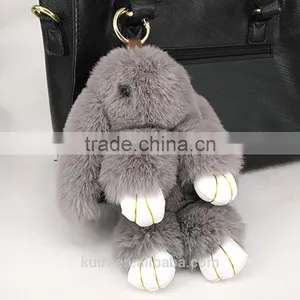 New Design Rabbit Faux Fur Doll Hare Bunny Keychain Holder Keyring Women Bag Pendant Giftt15cm and 19cm Fmq-45 thumbnail-1