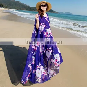 Z&M Maxi Beach Dress Ladis Maxi Dress Floral Maxi Dress Sleeveless thumbnail-4