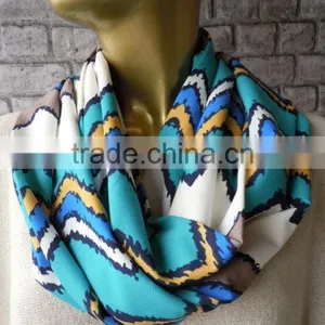 Chevron Infinity Scarf / Neckwarmer, Scarf Infinity, Loop Circle Scarf, Cowl Scarf,fashion Scarf thumbnail-1