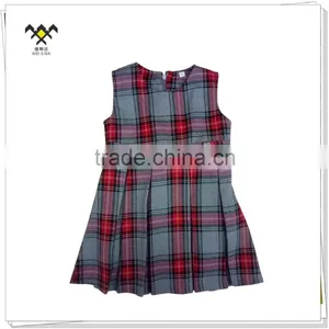 Yarn Dyed Check Woolen Fabric Grid Fashion Dress With Girls thumbnail-1