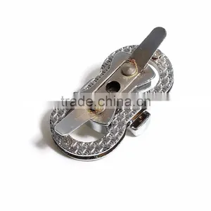 Zinc Based Alloy Purse Twist Turn Lock Silver Tone 44mm(1 6/8") x 23mm( 7/8"), 1 Set thumbnail-3