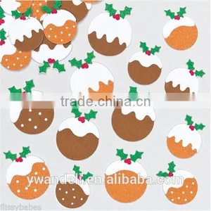 Felt Christmas Puddings With Glitter Holly Leaves, Card Topper & Embellishment Christmas Puddings thumbnail-1