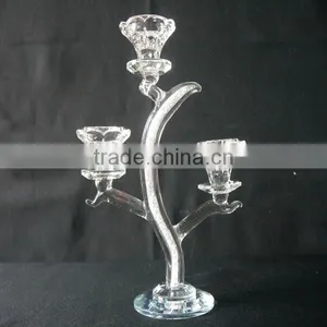 New Type Crystal Candle Holder Centerpieces Inside Have Small Diamond on Pillar thumbnail-1