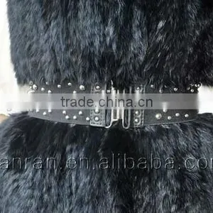 YRFUR YR016 Various Color Available Fur Vest/Cropped Hand Knit Rabbit Fur Vest thumbnail-5