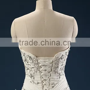 Elegant Embroidered A-Line Strapless Neckline and Sleeveless Lace Wedding Dress AS436 thumbnail-5