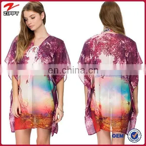 New Printing Design Silk Lady Kaftan Dress thumbnail-1