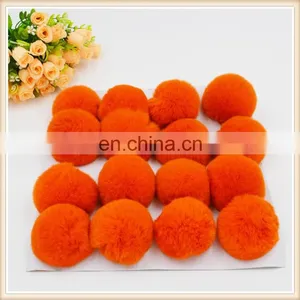 Hot Selling in Europe Fluffy Fashion Cute Ball Genuine Rabbit Fur Pompoms thumbnail-1